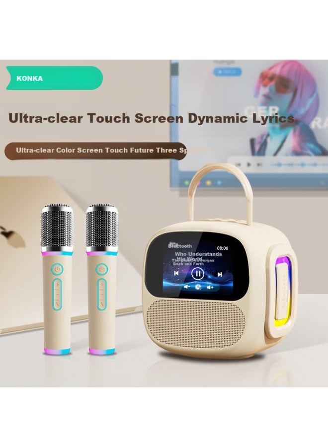 KONKA Kn14 Karaoke Microphone Speaker All-in Wireless Microphone Singing Device Home Ktv Set With Built-in Sound Card Bluetooth Speaker Karaoke Children's Gift - Image 1