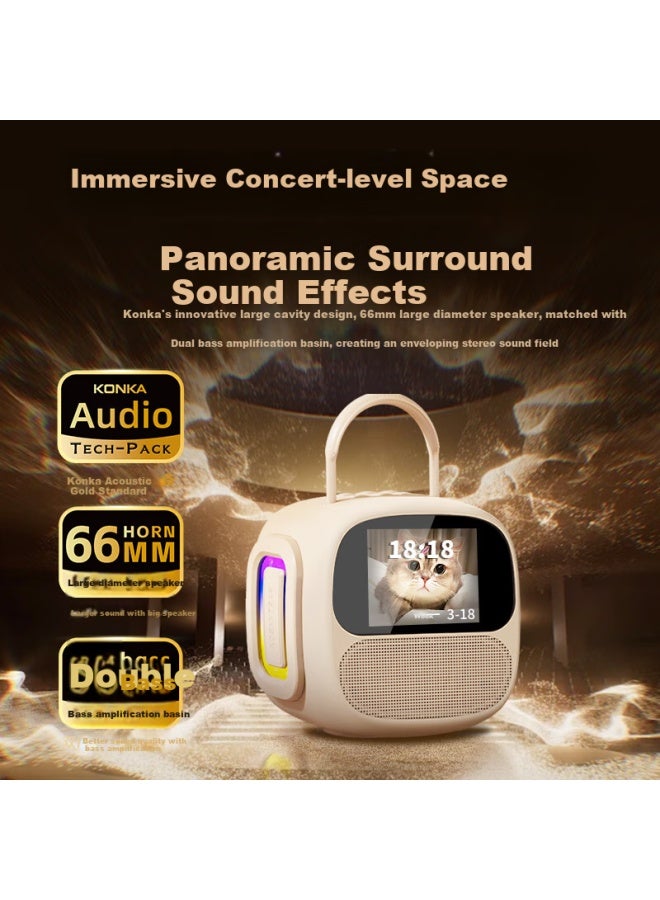 KONKA Kn14 Karaoke Microphone Speaker All-in Wireless Microphone Singing Device Home Ktv Set With Built-in Sound Card Bluetooth Speaker Karaoke Children's Gift - Image 2