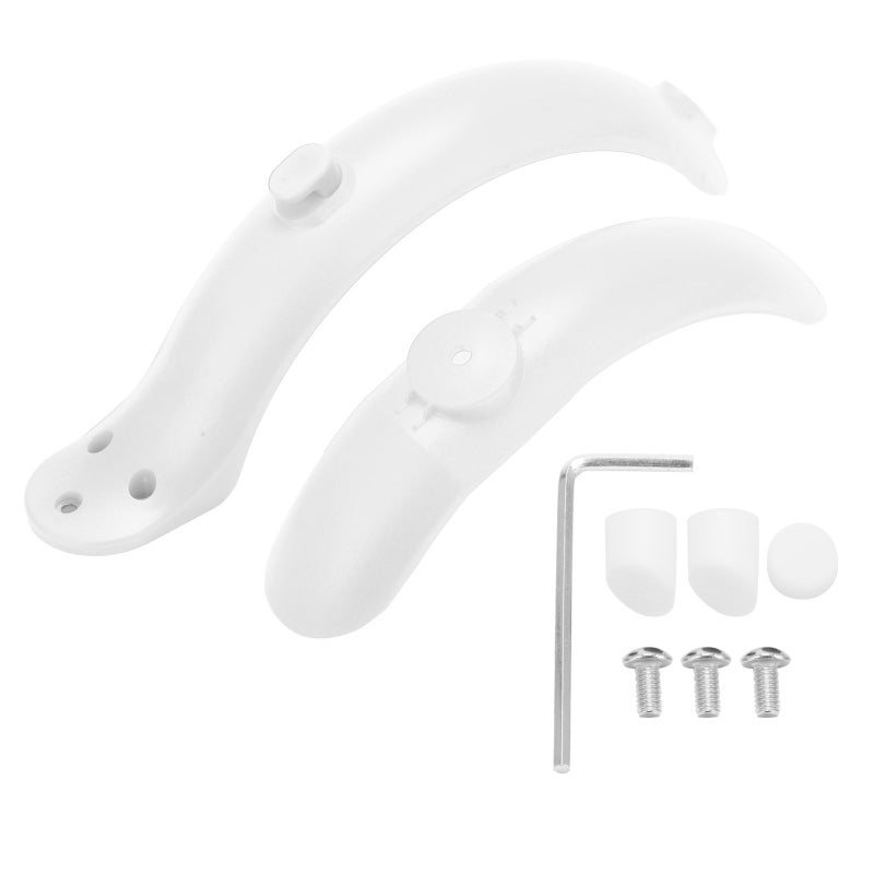 Electric Scooter Fender Set: White High-strength ABS & PC Material - Splash-proof Design Front And Rear Mudguards for Xiaomi M365, M365 PRO, PRO2, 1S, LITE Electric Scooters - Image 1