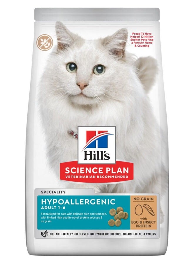 Hills Hill’s Science Plan Hypoallergenic Adult Cat Food No Grain Egg & Insect Protein (1.5kg)  - Image 1