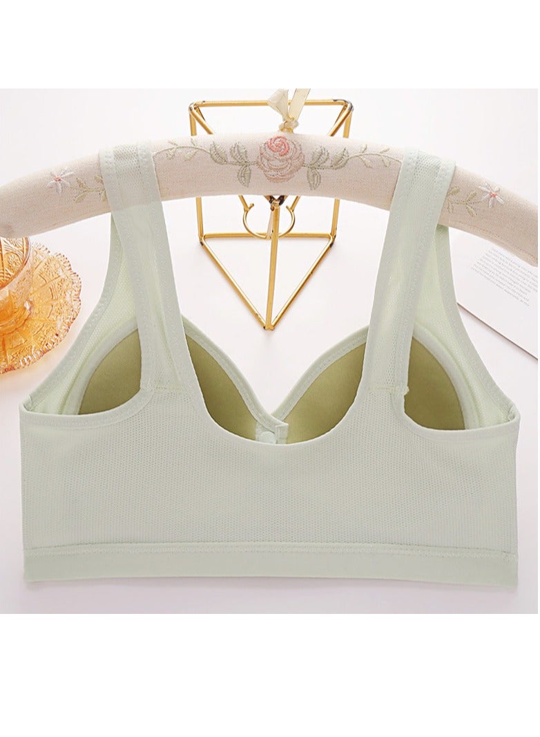 Loquat Womens Front Button Bras With Wide Straps Soft Unpadded Wireless Nursing Bras Light Green - Image 2