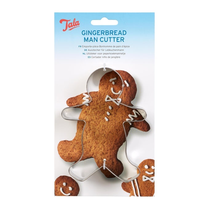 GINGERBREAD MAN CUTTER STAINLESS STEEL COOKIE CUTTER PERFECT FOR USE WITH GINGERBREAD DOUGH COOKIE DOUGH PASTRY ICING AND SHORTBREAD ROUNDED EDGES FOR COMFORT
