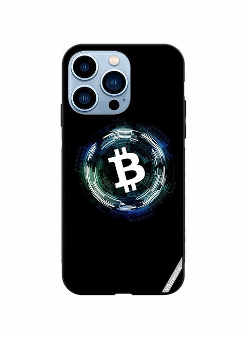 Protective Case Cover For Apple iPhone 14 Pro Bitcoin Design Multicolour