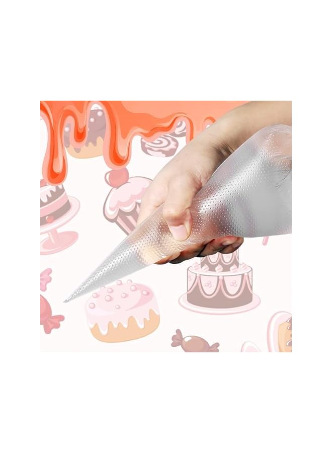S-TOP 100Pcs Disposable Cream Pastry Bags Cake Icing Piping Baking Bags Desserts Decoration Tools 12.2 X 8.2 Inches (31 X 21Cm) - Image 3