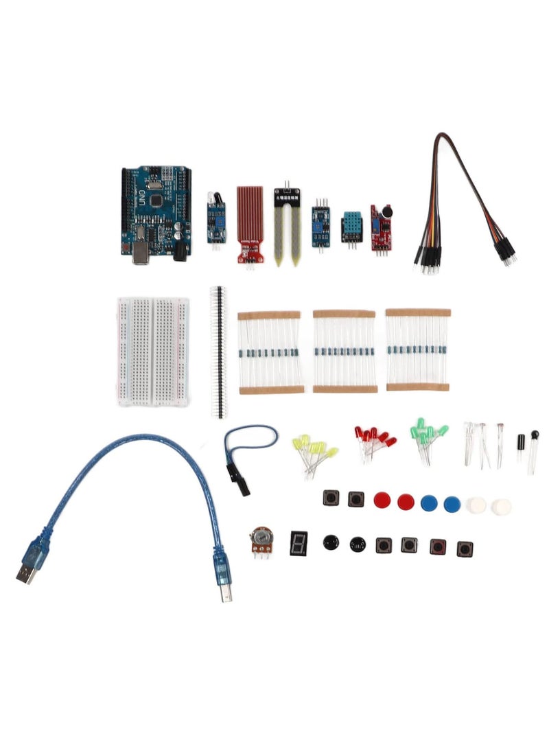 GGOOT Circuit Board Basic Starter Set, Obstacle Avoidance Sensor Humidity Sensor Jumper Wire 400 Hole Set for R3 - Image 1