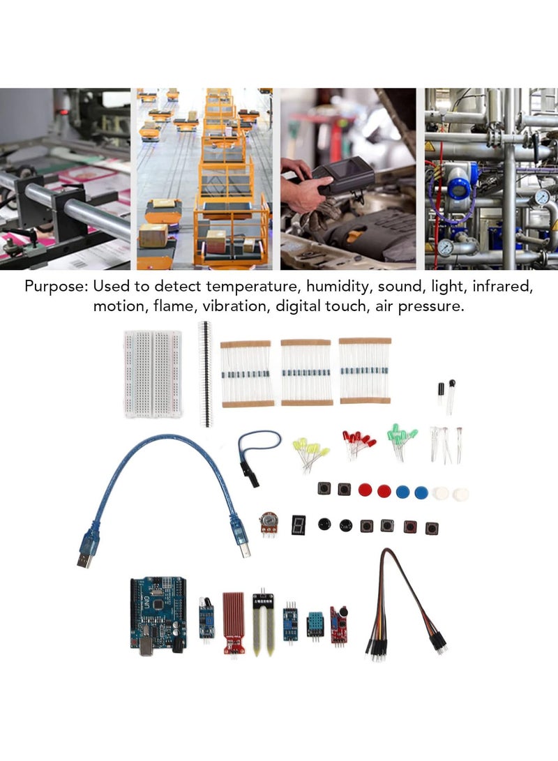 GGOOT Circuit Board Basic Starter Set, Obstacle Avoidance Sensor Humidity Sensor Jumper Wire 400 Hole Set for R3 - Image 3