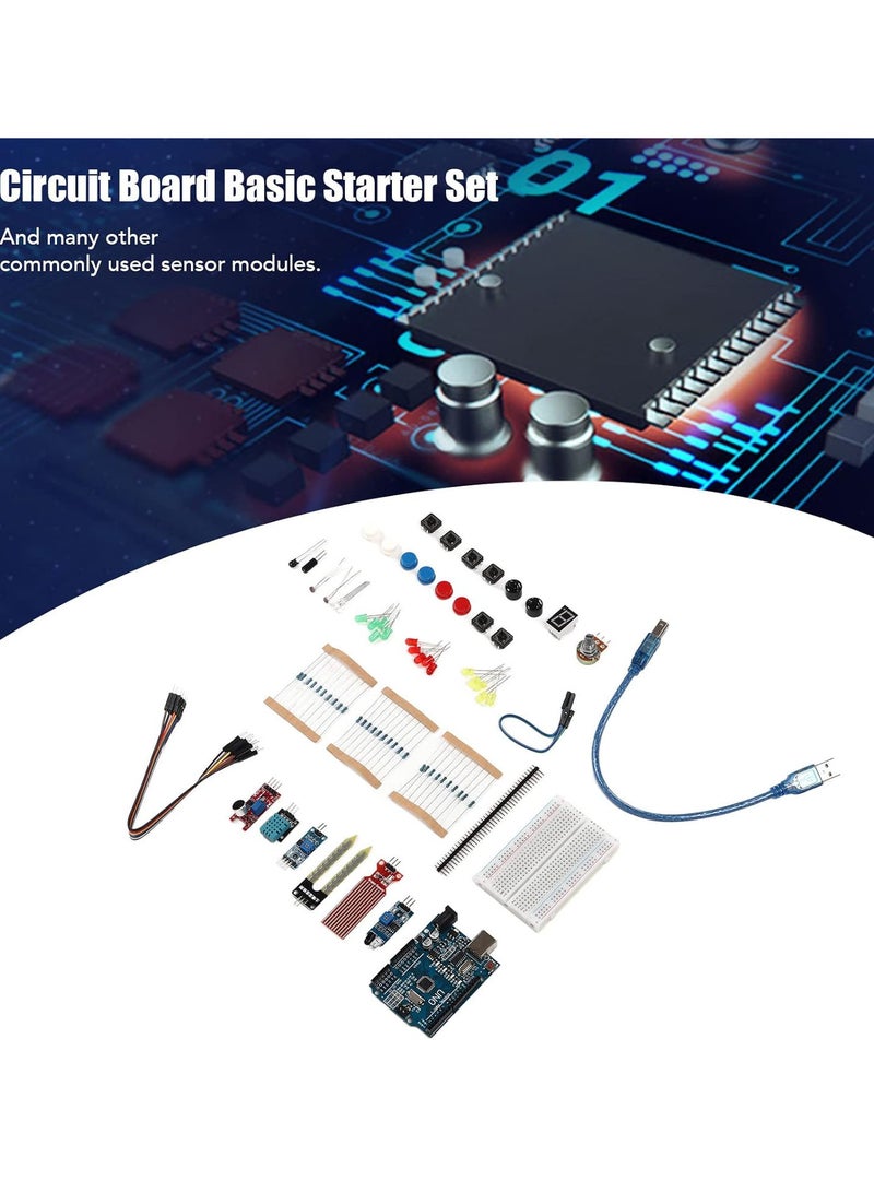 GGOOT Circuit Board Basic Starter Set, Obstacle Avoidance Sensor Humidity Sensor Jumper Wire 400 Hole Set for R3 - Image 4
