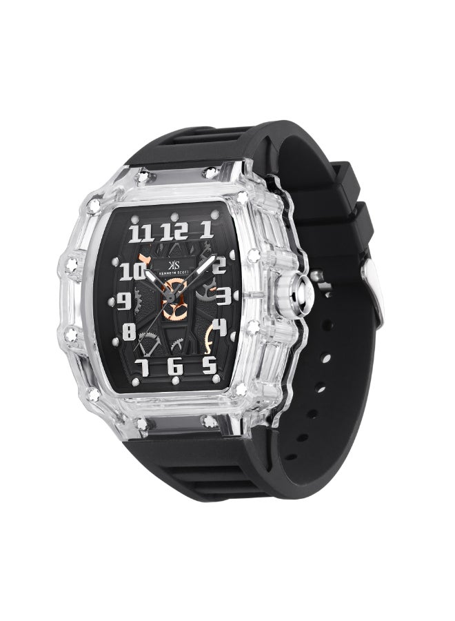 KENNETH SCOTT Men's Silicone Analog Watch K25009-SSBX - 43 mm - Image 2