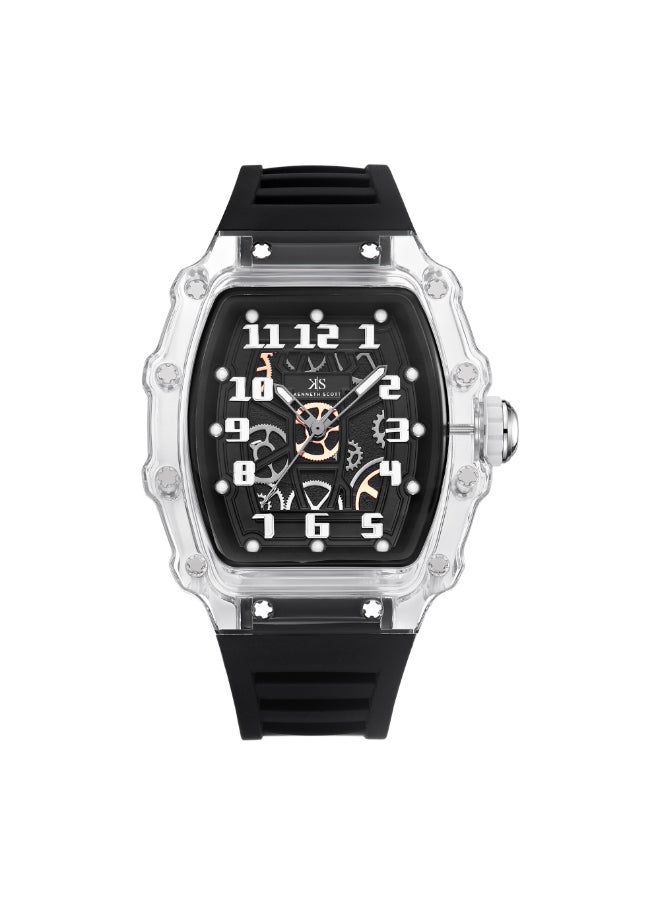 KENNETH SCOTT Men's Silicone Analog Watch K25009-SSBX - 43 mm - Image 1