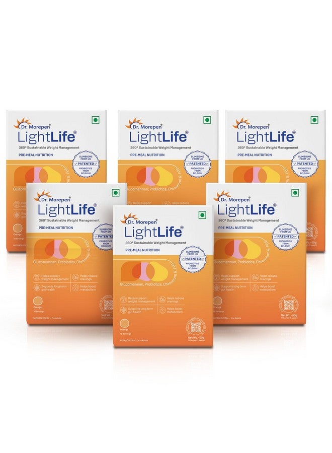 Dr. Morepen مزيج التغذية قبل الوجبة من د. موريبين لايت لايف | يتحكم في الشهية ويقلل الرغبات | للرجال والنساء | 60 كيس | نكهة - برتقال - Image 1