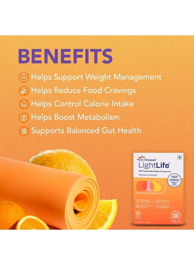 Dr. Morepen مزيج التغذية قبل الوجبة من د. موريبين لايت لايف | يتحكم في الشهية ويقلل الرغبات | للرجال والنساء | 60 كيس | نكهة - برتقال - Image 3