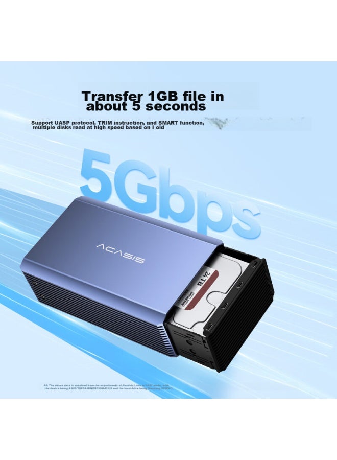 Acasis Hard Drive Enclosure, Dual-bay 3.5-inch Usb 3.0 Sata Mechanical Hard Drive External Case, Raid Disk Array Ec-7352 - Image 5