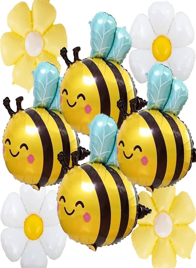 KHC-KHF Bee-Balloon Daisy-Flower-Balloons 6PCS 31 Inch Bee Balloon Honeybee Theme Birthday Party Decorations Supplies Summer Spring Parties Bear Baby Shower - Image 1