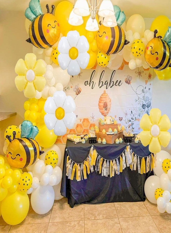 KHC-KHF Bee-Balloon Daisy-Flower-Balloons 6PCS 31 Inch Bee Balloon Honeybee Theme Birthday Party Decorations Supplies Summer Spring Parties Bear Baby Shower - Image 5