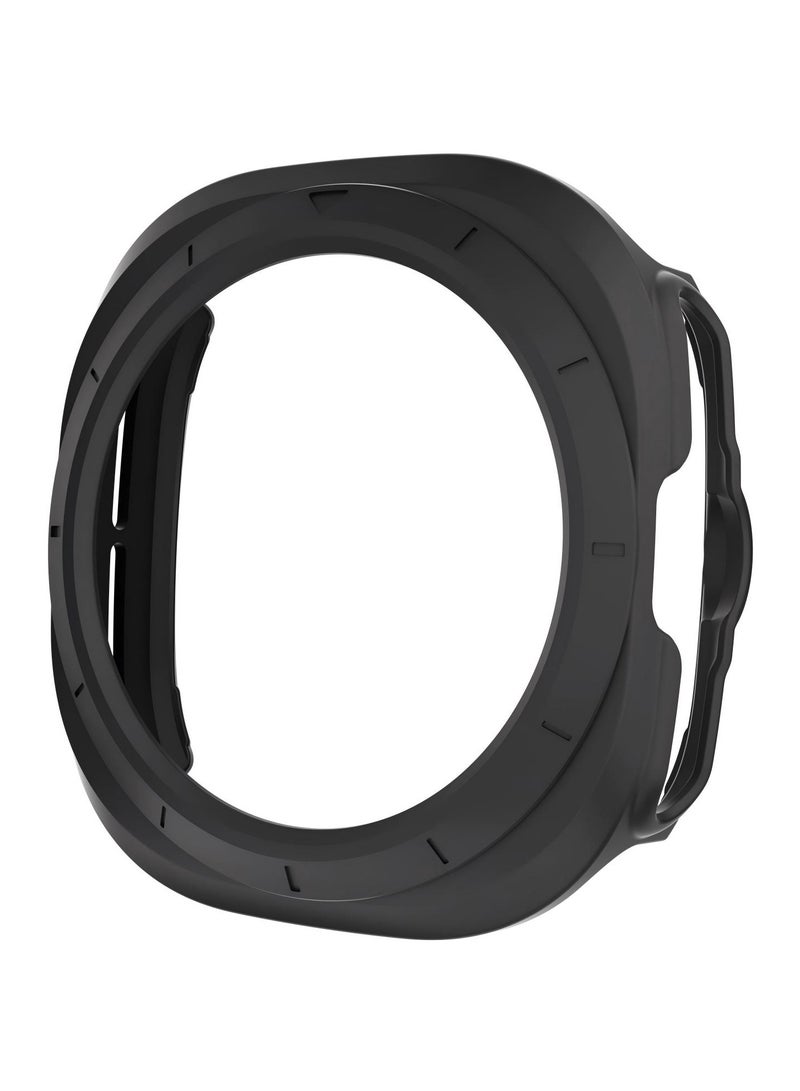 2PCS Case for Samsung Galaxy Watch Ultra 47mm, Protective Cover Black and Clear