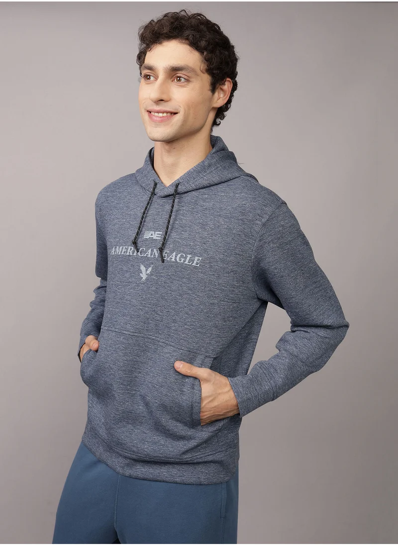 American Eagle Logo Graphic Drawstring Pullover Hoodie