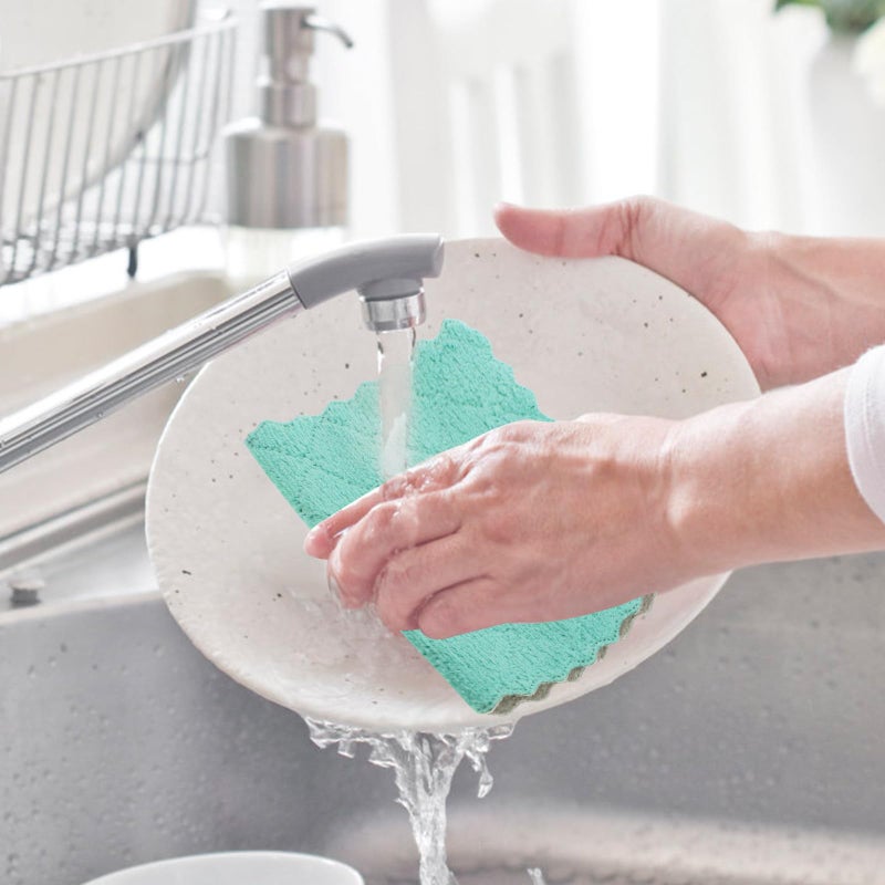 Reusable Absorbent Kitchen Dish Towels Multi Color 16x27cm Thickened Cleaning Cloths - Image 5