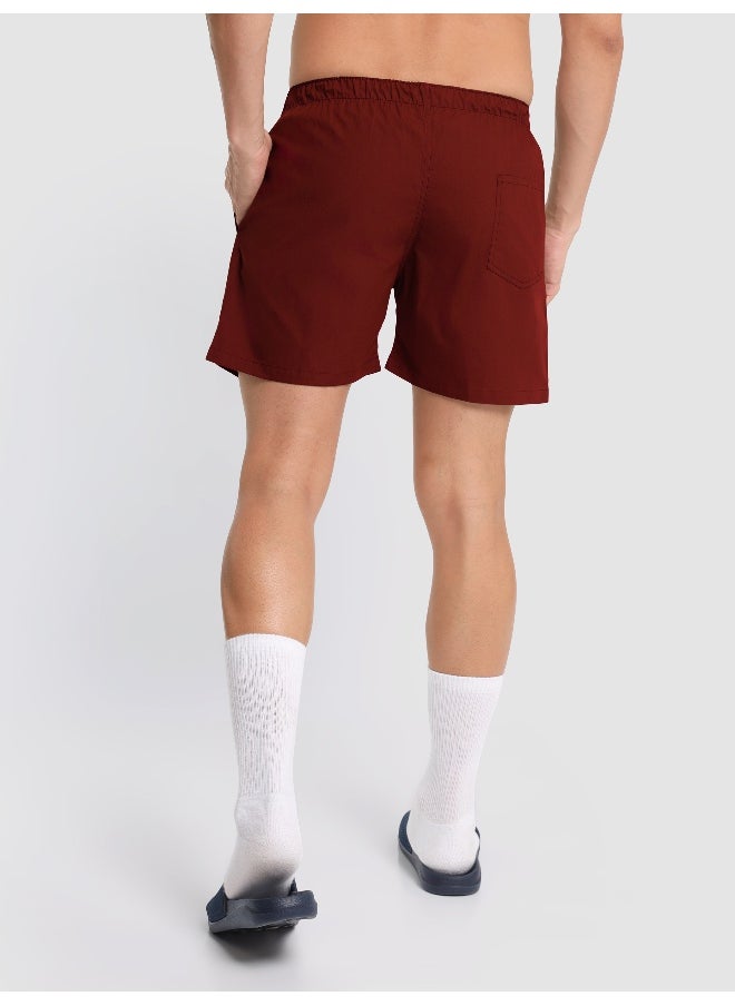 Beyoung Plain Burgundy Mens Boxer  - Image 2