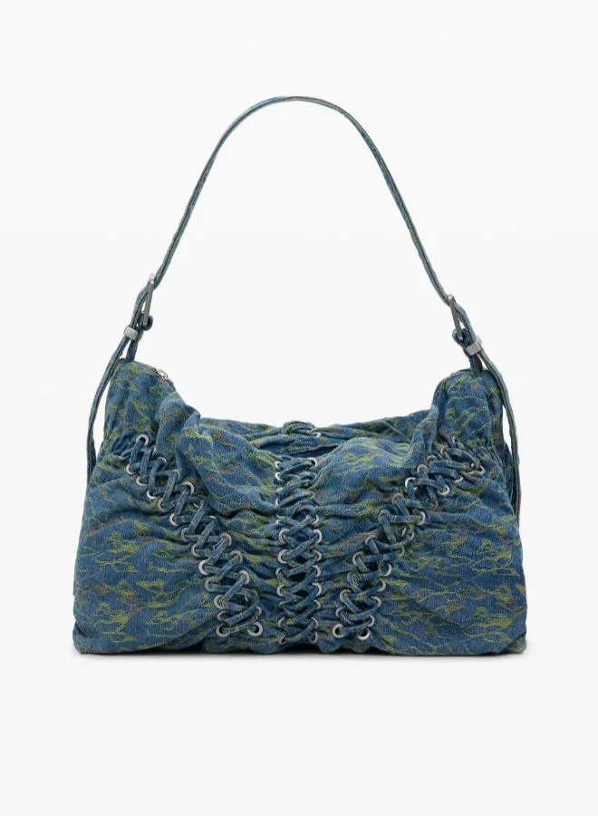 ديسيجوال حقيبة جينز كبيرة مضفرة