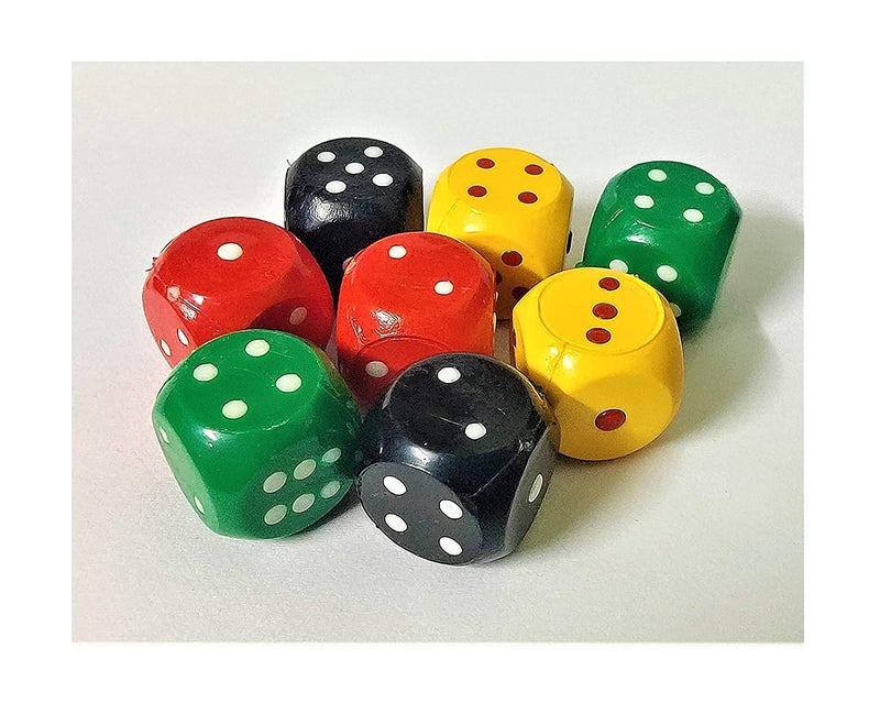 SSKR Six Sided 17mm Size Multi Color Dice or Die for Playing Ludo Board Games and Poker Chip Set Games - Pack of 6 Pieces - Image 4