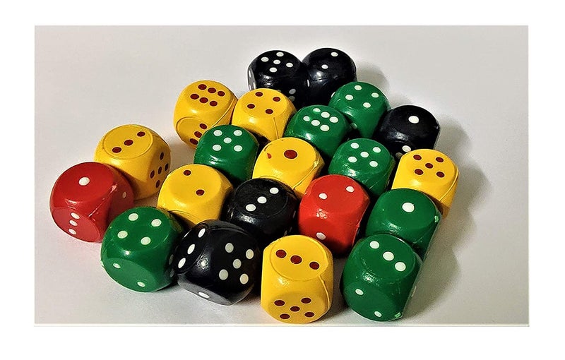 SSKR Six Sided 17mm Size Multi Color Dice or Die for Playing Ludo Board Games and Poker Chip Set Games - Pack of 6 Pieces - Image 2