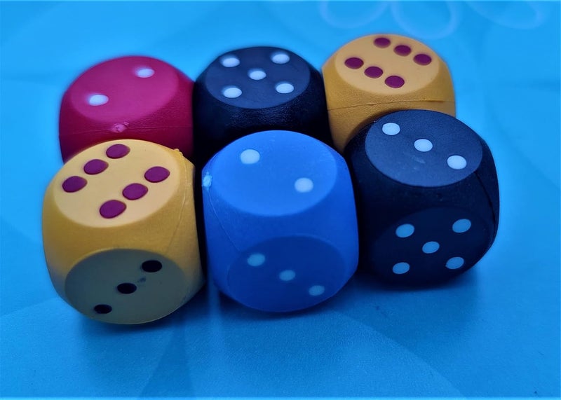 SSKR Six Sided 17mm Size Multi Color Dice or Die for Playing Ludo Board Games and Poker Chip Set Games - Pack of 6 Pieces - Image 5