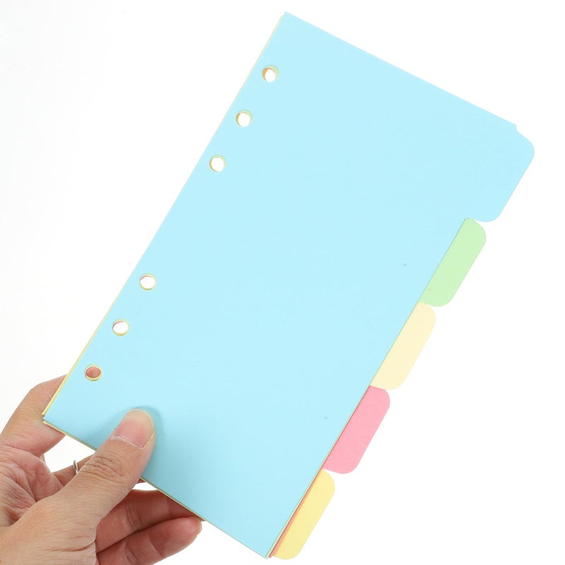 A6 Size 10 Pack Colored 6 Hole Binder Dividers with Index Tabs for Office Files Notebooks - Image 5