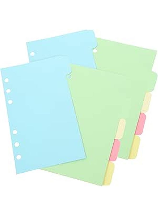 A6 Size 10 Pack Colored 6 Hole Binder Dividers with Index Tabs for Office Files Notebooks - Image 1