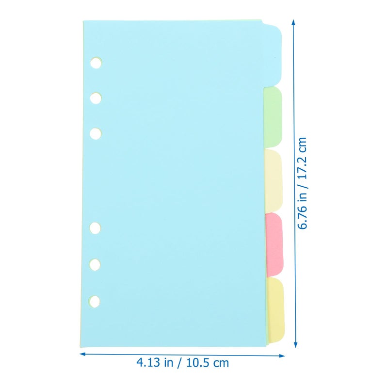 A6 Size 10 Pack Colored 6 Hole Binder Dividers with Index Tabs for Office Files Notebooks - Image 3