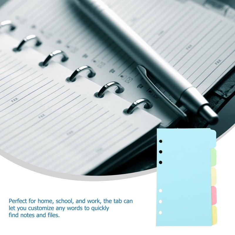 A6 Size 10 Pack Colored 6 Hole Binder Dividers with Index Tabs for Office Files Notebooks - Image 4