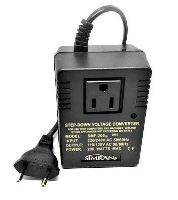 Simran SMF-200 Deluxe 200 Watts Step Down Voltage Converter for International Travel to AC 220V/240V Countries, Ideal for Laptops, Cameras, iPhones, BlackBerry, iPods etc - Image 5