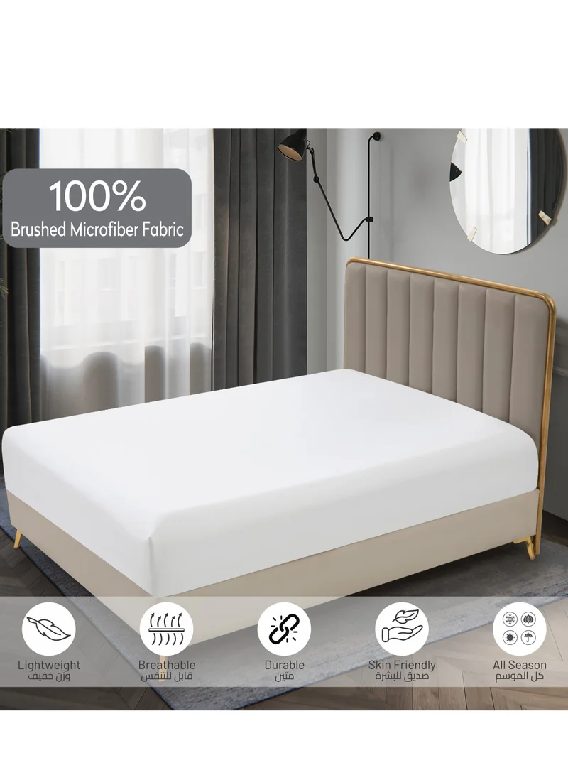 Donetella Bedding Fitted Sheet - Fits 200x200 Cm For Super King Bed - 3 Pcs (1 Fitted Sheet and 2 Pillowcases) - 35 Cm Deep Pocket - Solid Bed Sheet