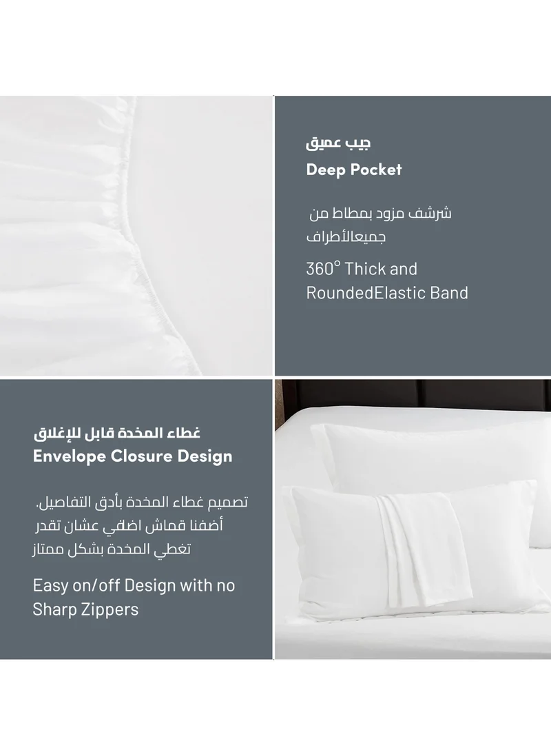 Donetella Bedding Fitted Sheet - Fits 200x200 Cm For Super King Bed - 3 Pcs (1 Fitted Sheet and 2 Pillowcases) - 35 Cm Deep Pocket - Solid Bed Sheet