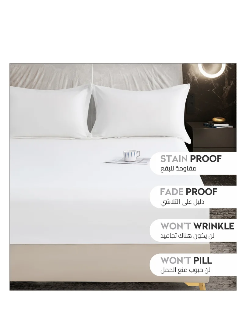 Donetella Bedding Fitted Sheet - Fits 200x200 Cm For Super King Bed - 3 Pcs (1 Fitted Sheet and 2 Pillowcases) - 35 Cm Deep Pocket - Solid Bed Sheet
