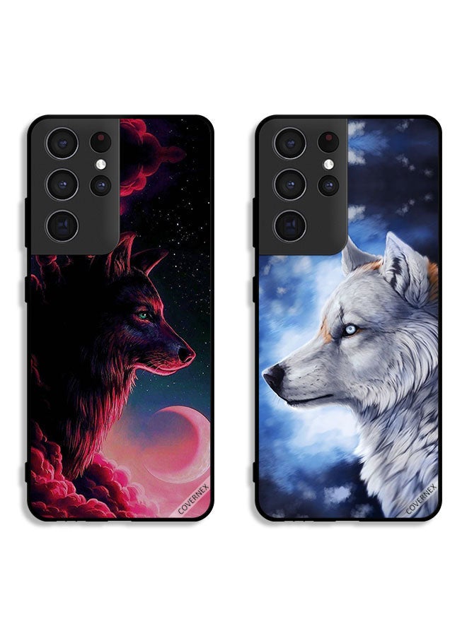 Covernex Two Cases For Samsung Galaxy S21 Ultra 5G Protective Covers Wolf Art - Image 1