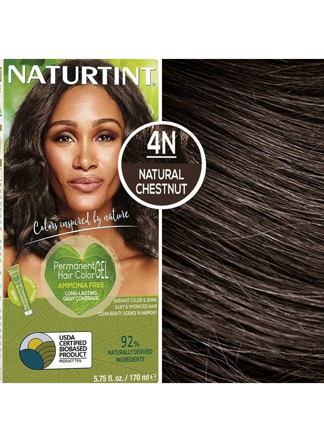 NATURTINT لون شعر دائم 4N كستناء طبيعي (عبوة من 1) ، خالي من الأمونيا ، نباتي ، خالي من القسوة ، تغطية تصل إلى 100% من الشعر الرمادي ، نتائج تدوم طويلاً - Image 2