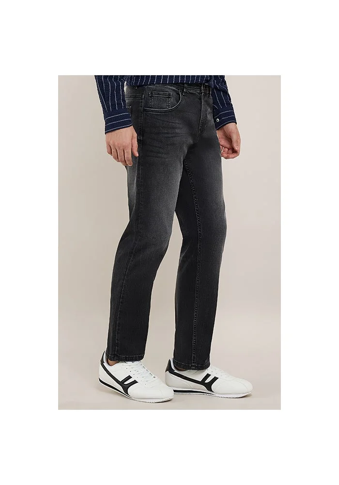 R&b  Faded Straight Fit Jeans with Button Closure for Men | Best Price UAE