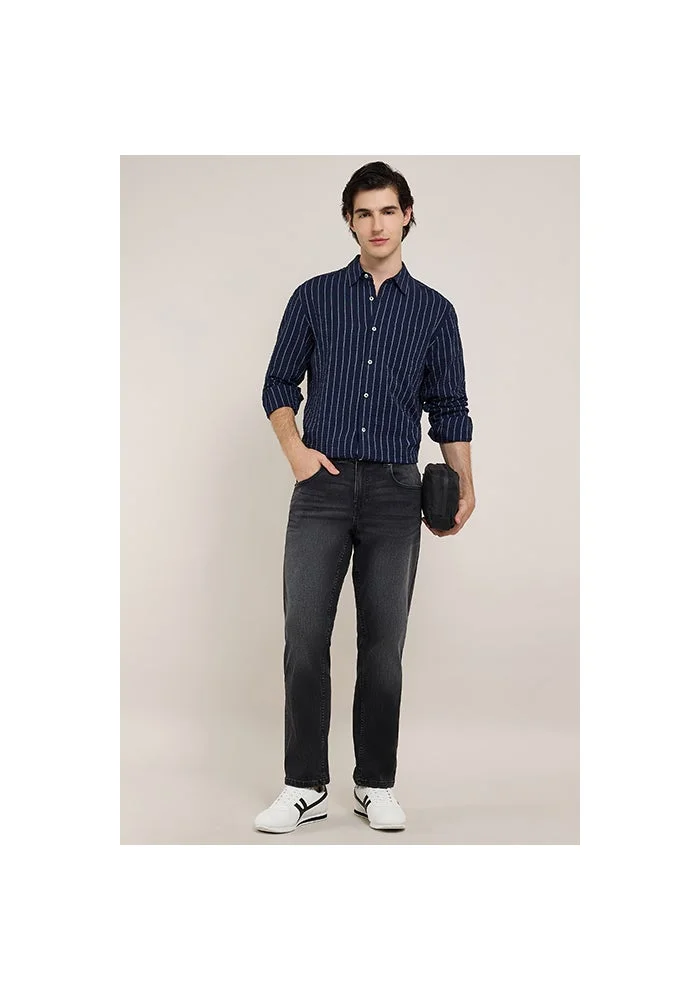R&b  Faded Straight Fit Jeans with Button Closure for Men | Best Price UAE