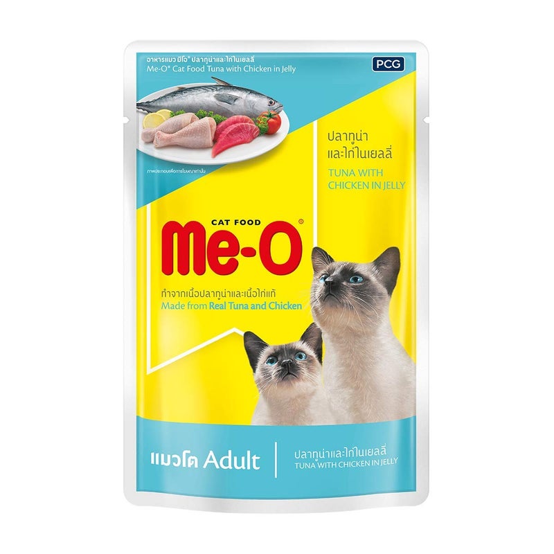 ME-O Pouch Wet CAT Food Tuna and Chicken in Jelly 80 G Pack of 12 - Image 4