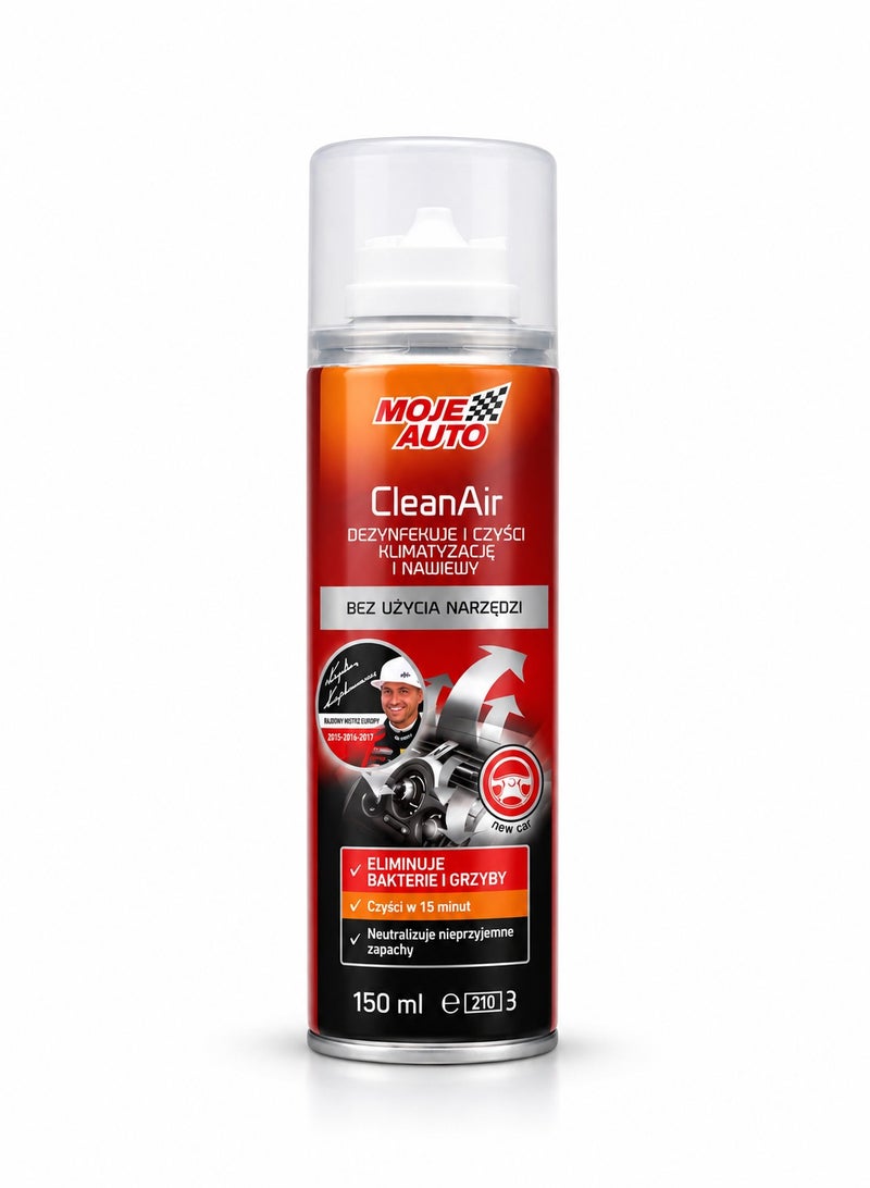Moje Auto Car AC Cleaner Spray 150ml Air Conditioner Disinfectant Foam, HVAC Vent Cleaner, Cabin Air Freshener Odor Eliminator, Bacteria & Mold Remover, Car Interior AC Vent Sanitizer, Quick 15 Minute Cleaning Aerosol for All Vehicles Use - Image 1