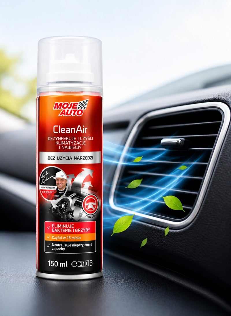 Moje Auto Car AC Cleaner Spray 150ml Air Conditioner Disinfectant Foam, HVAC Vent Cleaner, Cabin Air Freshener Odor Eliminator, Bacteria & Mold Remover, Car Interior AC Vent Sanitizer, Quick 15 Minute Cleaning Aerosol for All Vehicles Use - Image 3