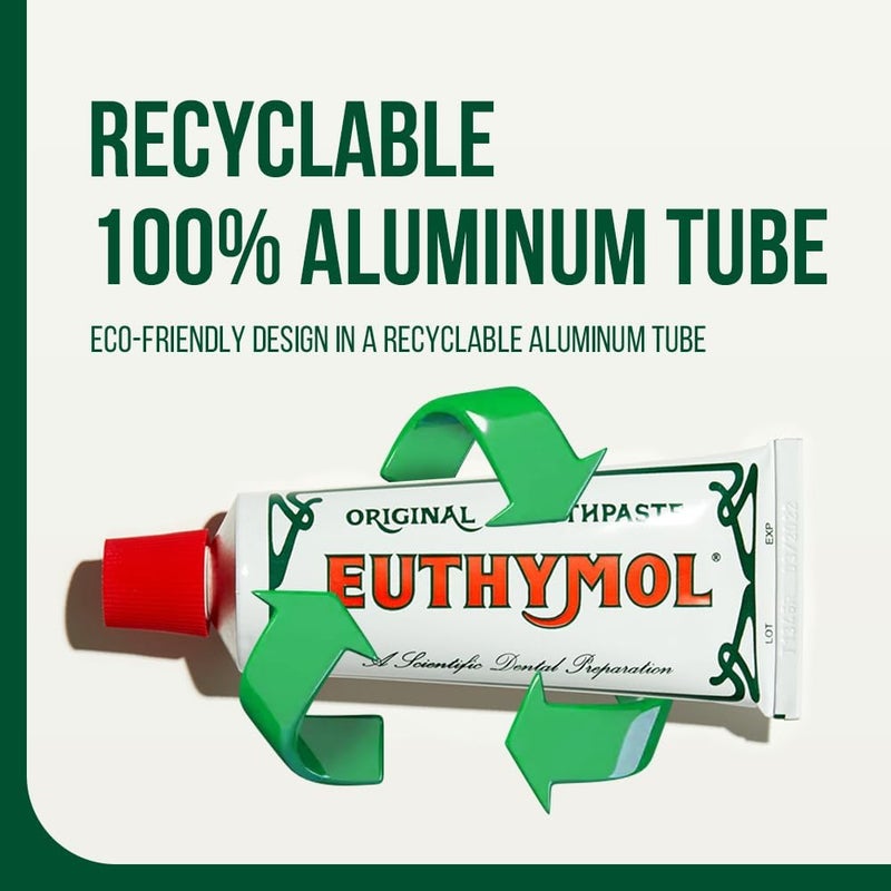 Euthymol Original Toothpaste 75ml x 6 Fluoride Free AntiPlaque Antibacterial Cavity Teeth Gums Clean Healthy Protection Refresh Daily Oral Enamel Dental Care - Image 4