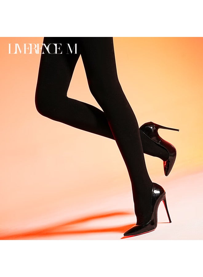 Limerence M Autumn And Winter Warm Fleece-lined Thick Silk Socks Leggings Pantyhose M Size - Image 1