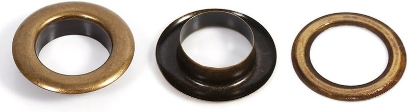 Haofy 100Sets Bronze Black Gold Round Eyelet Grommets, Practical and, Replacement Accessory for Clothing and Bags (8mm 100sets) (10mm 100sets) (12mm 20sets) (14mm 20sets) (17mm 20sets) - Image 1