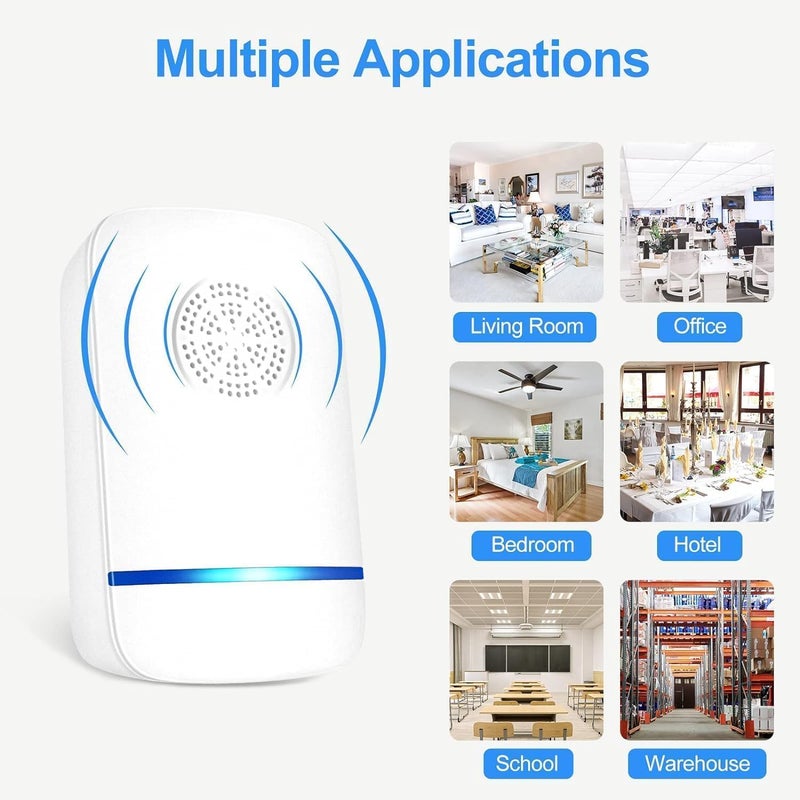 FUNI 2Pcs Ultrasonic Pest Repeller, Indoor Ultrasonic Repellent for Roach, Rodent, Mouse, Bugs, Mosquito, Mice, Spider, Electronic Plug in Pest Control for Home Kitchen Office Warehouse Hotel - Image 3