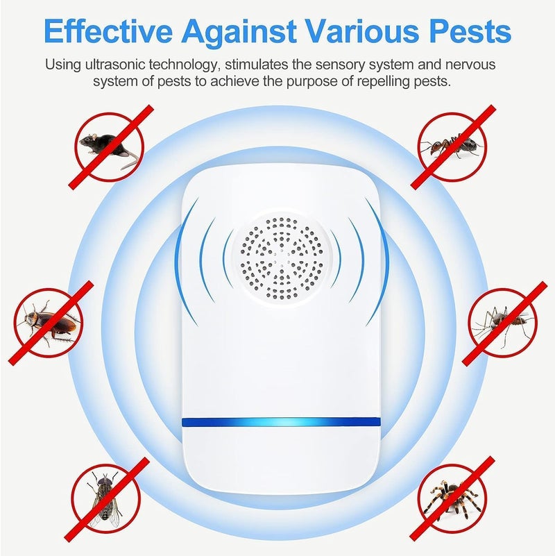 FUNI 2Pcs Ultrasonic Pest Repeller, Indoor Ultrasonic Repellent for Roach, Rodent, Mouse, Bugs, Mosquito, Mice, Spider, Electronic Plug in Pest Control for Home Kitchen Office Warehouse Hotel - Image 5