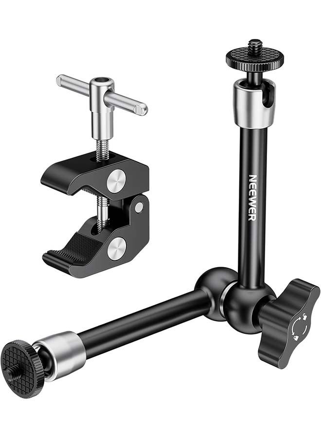 Neewer NEEWER 9.8"/25cm Adjustable Magic Arm with Super Clamp, 1/4" & 3/8" Threads, 1/4" Screws for Flash/LED Light/Microphone/Monitor, Compatible with SmallRig Camera Cage, Max Load: 4.4lb/2kg, ST25C  - Image 1