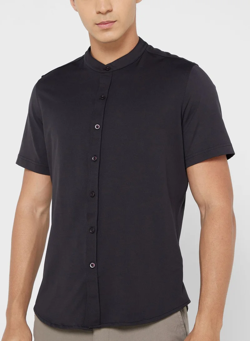 روبرت وود Mens Knitted Fab Half Sleeve Shirt