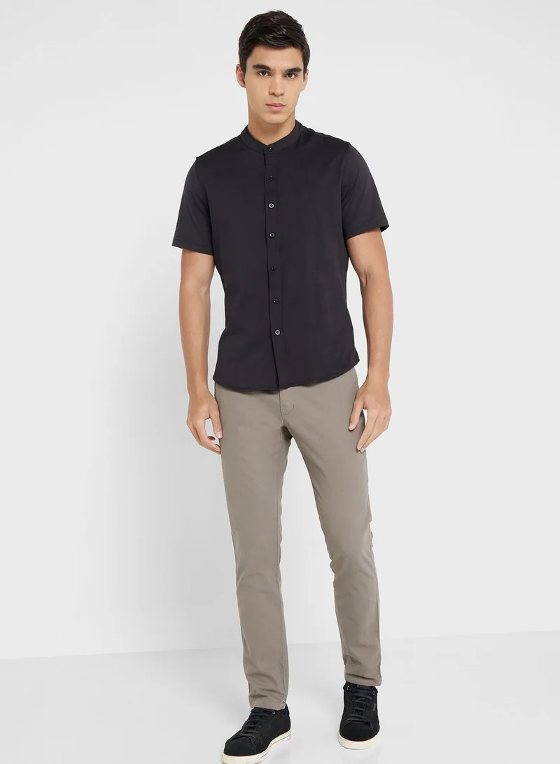 روبرت وود Mens Knitted Fab Half Sleeve Shirt