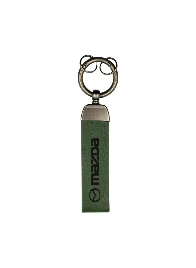 mazda mazda Metal Ring PU Leather Strap Keychain Home Key Chain Car Keychain  - Image 2
